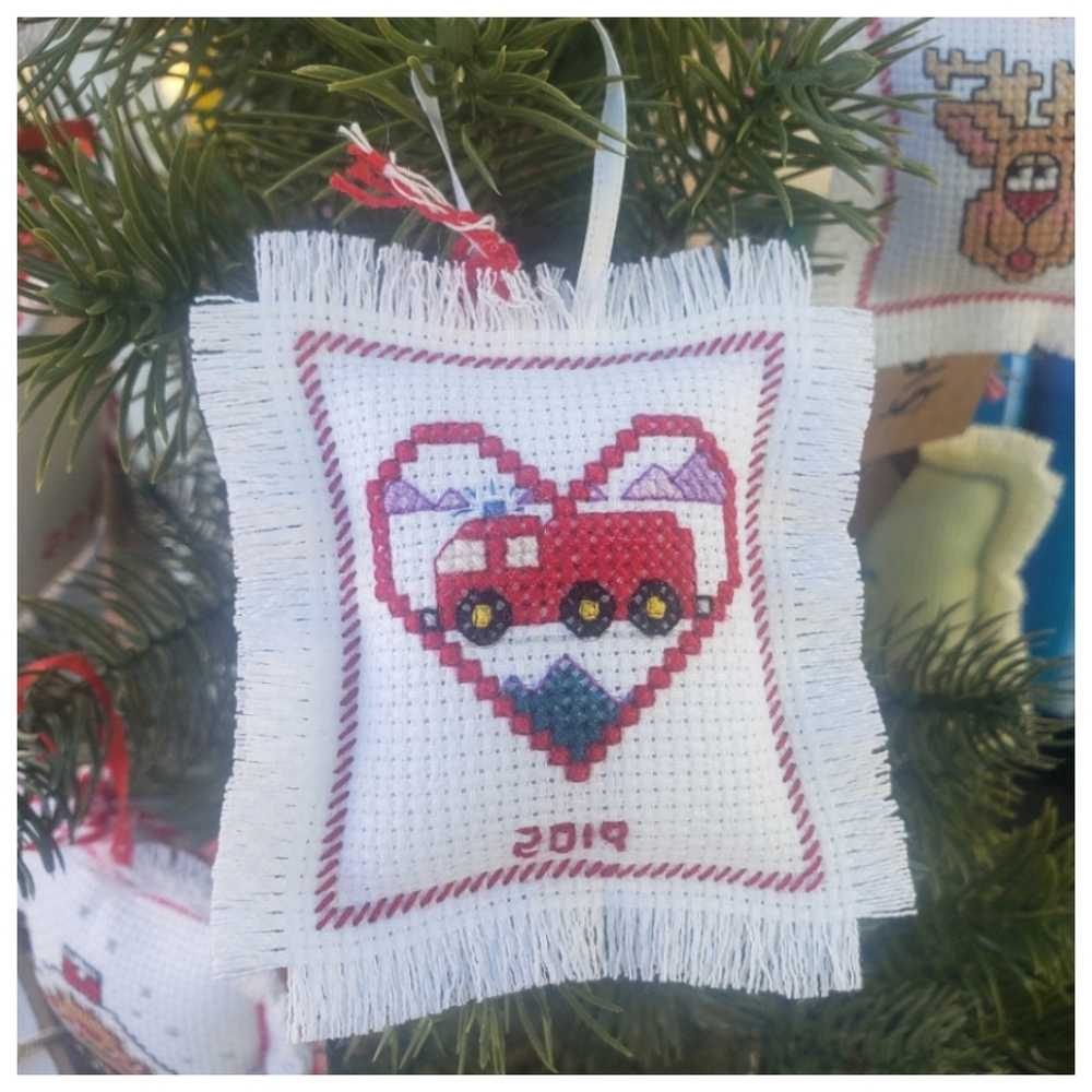 Handmade Fire Truck Christmas Ornament